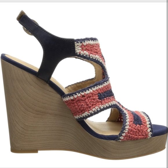 Lucky Brand Riverr Crochet Wedge Sandals 7.5 - Picture 3 of 8